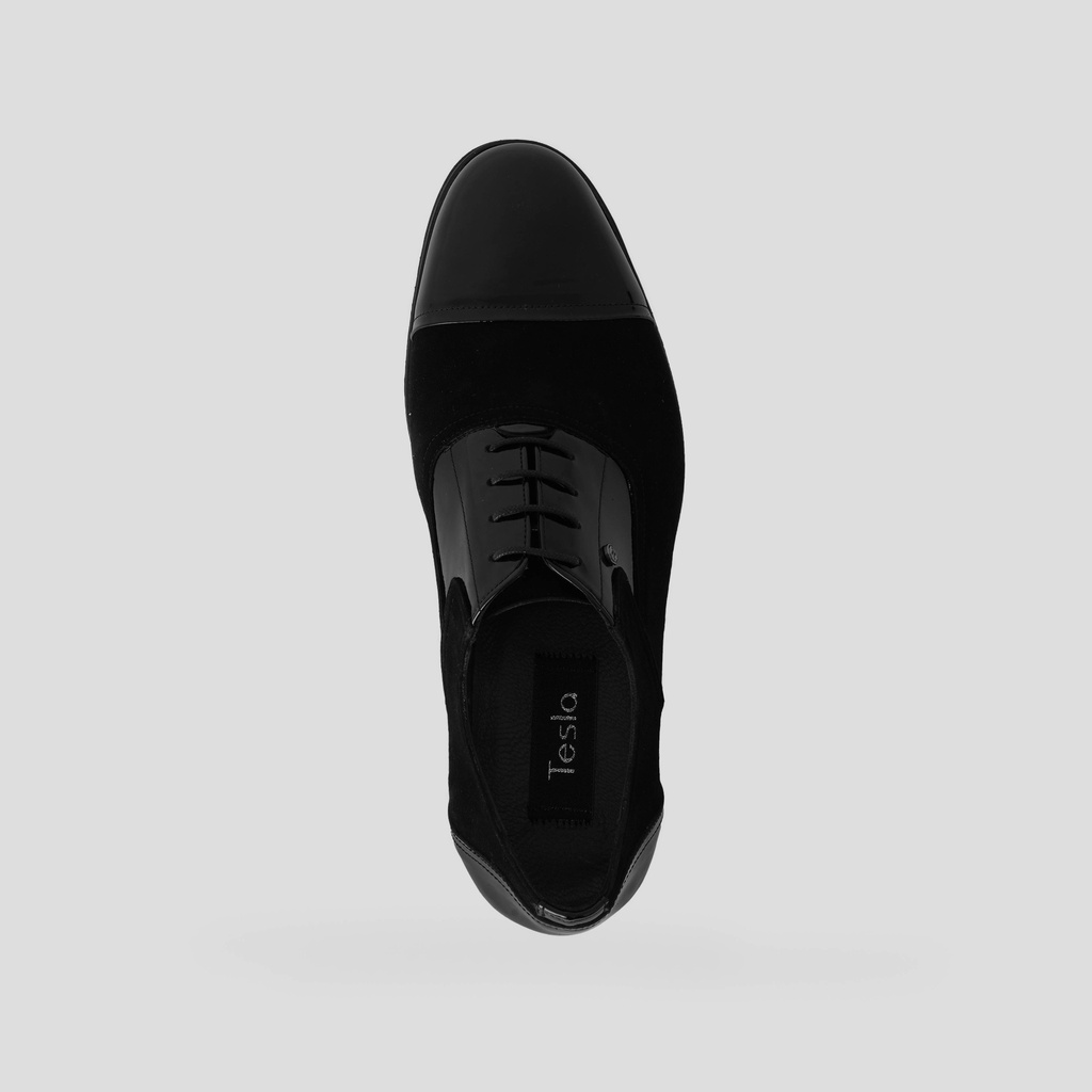 TESLA Shoes 3758 shiny leather with nebuc ligature Grip