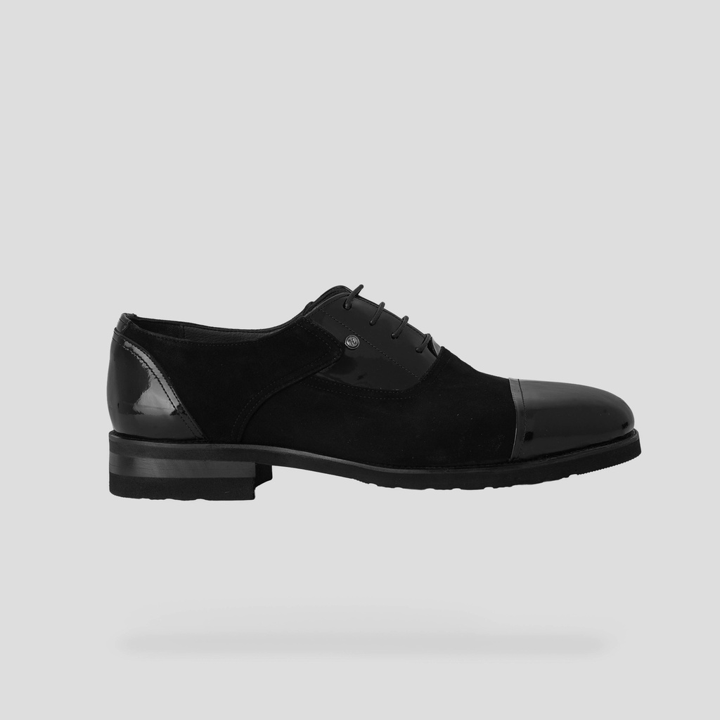 TESLA Shoes 3648 shiny leather with nebuc ligature Grip
