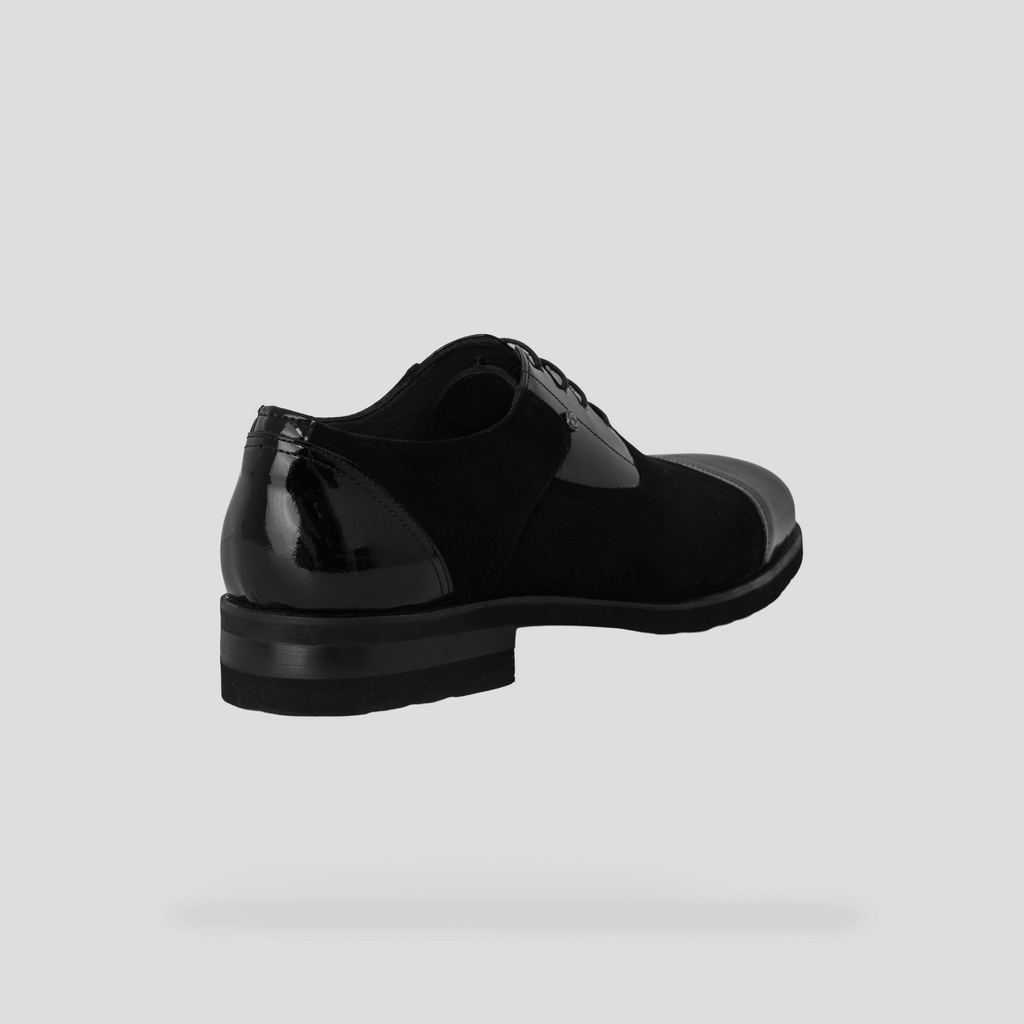 TESLA Shoes 3648 shiny leather with nebuc ligature Grip