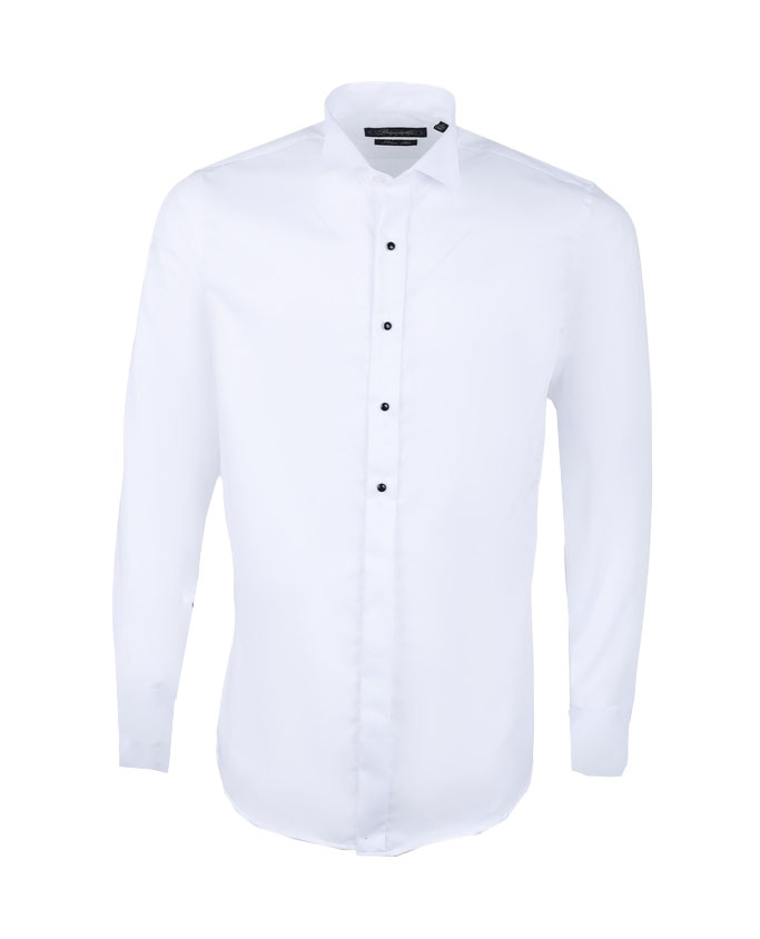 Pavarotti Shirt COMO01-11-V1 Slim Tuxedo Long - Black Metal B.