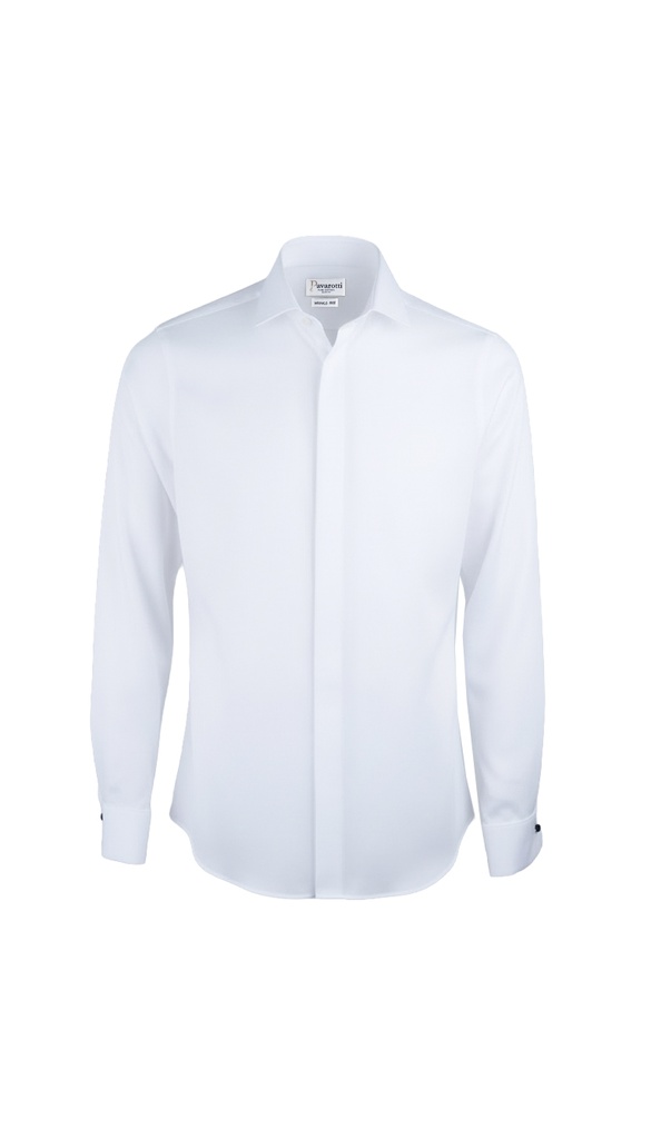 PAVAROTTI Shirt BHJ04041-2602045-W1 100% COTTON WHITE BOW TIE HB SLIM DOUBEL CUF W-25