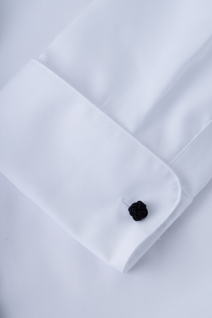 PAVAROTTI Shirt BHJK04001-2600447-W1 96% - 4% WHITE BOW TIE BIB CLASSIC DOUBEL CUF W-25
