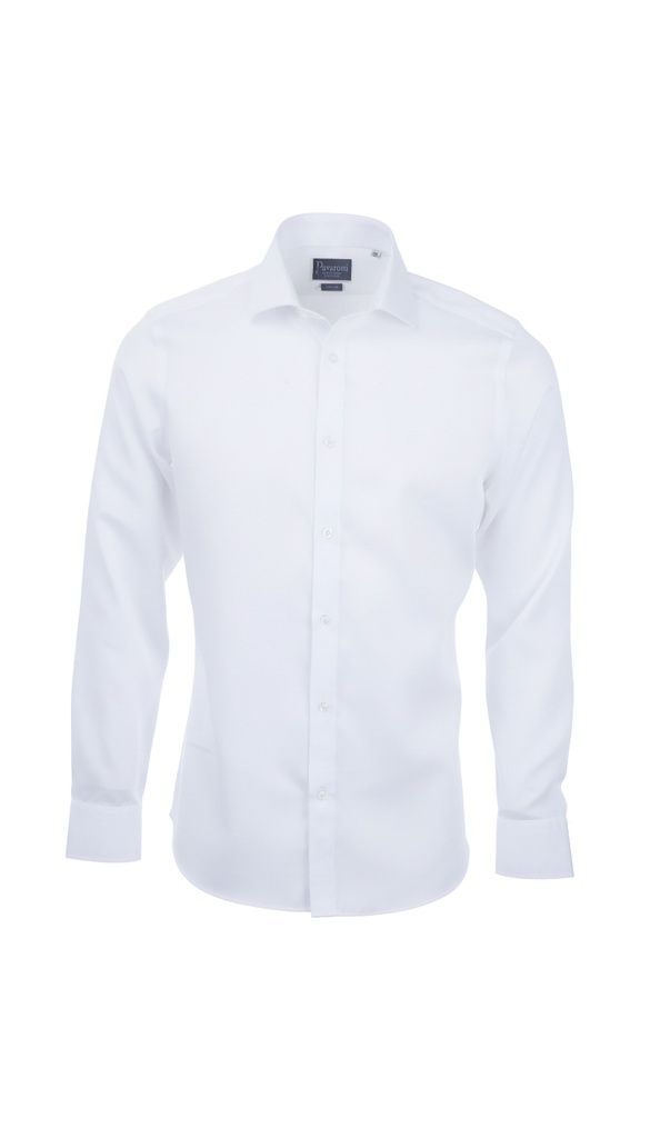 PAVAROTTI Shirt B03031-2600163-W1 60% - 40% WHITE BI SLIM NORMAL W-25