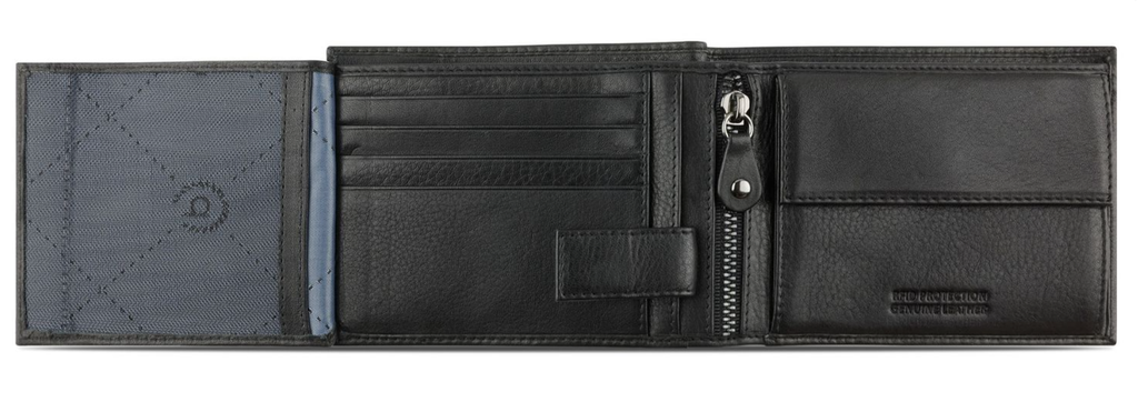 BUGATTI WALLET 49160901 Nome wallet horizontal with flap + zip