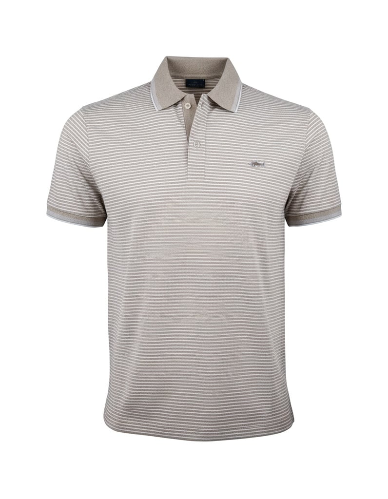 Paul&Shark Shirt 25411226 SS25 (M, 114-TORTORA-BIANCO)
