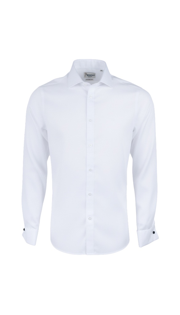 PAVAROTTI Shirt BHJ04041-2602045-W1 100% COTTON WHITE BI SLIM DOUBEL CUF W-25