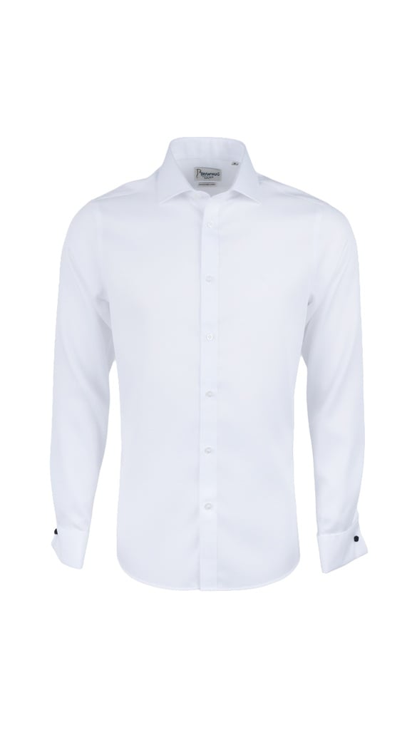 PAVAROTTI Shirt BHJ04041-2602045-W1 100% COTTON WHITE BI SLIM DOUBEL CUF W-25 (XS)