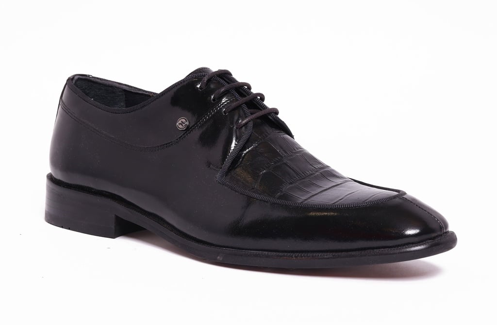 [S0025331] Tesla shoes 1531 shiny sole crocodile with tie (39)