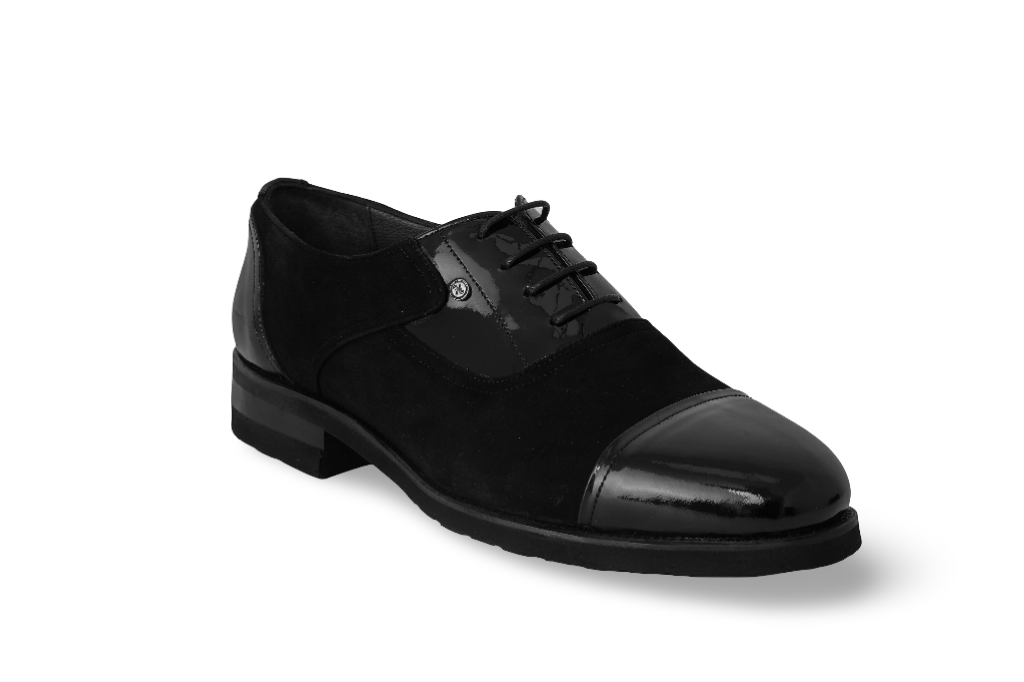 TESLA Shoes 3648 shiny leather with nebuc ligature Grip (39)
