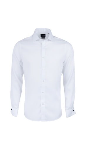 PAVAROTTI Shirt BHJK04001-2600447-W1 96% - 4% WHITE BI SLIM DOUBEL CUF W-25
